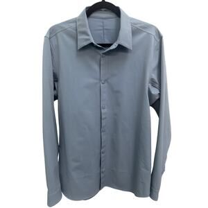 Lululemon Men’s Commission Performance Long Sleeve Button Down Shirt Blue Large